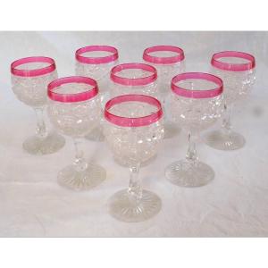 Exceptionnel Service De Verres à Vin Du Rhin En Cristal De Baccarat Overlay - Fin XIXe Siècle