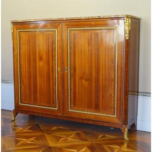 Period Transition Buffet In Satin Marquetry - Shallow Depth H135 X L166 X P41cm