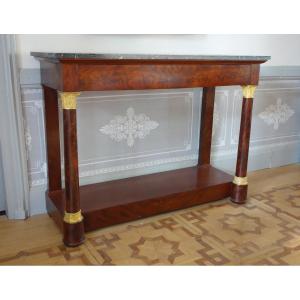 Important Empire Period Console Table In Mahogany And Gilt Bronze, In The Style Of Jacob Desmalter