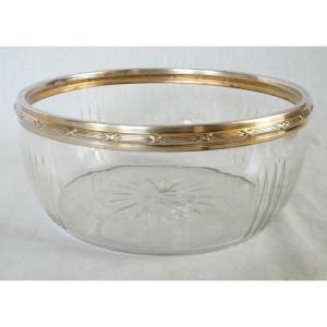 Louis Coignet : Louis XVI Style Baccarat Crystal And Sterling Silver Salad Bowl