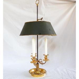   Lampe Bouillotte En Bronze Ciselé Et Doré De Style Louis XVI Début XIXe Siècle