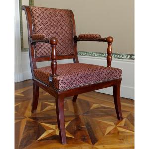 Jacob Desmalter - Empire Mahogany Period Office Chair - Stamped 