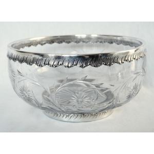 Baccarat : Large Louis XV Style Cut Crystal Salad Bowl, Maintenon Pattern