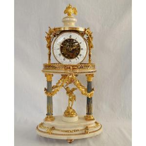 Louis XVI Period Clock At The Temple Of Blind Love, Guardian Of Time - With Its Bell