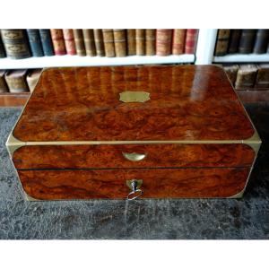 Empire Period Marine Box With Trefoil Lock And Retractable Handles