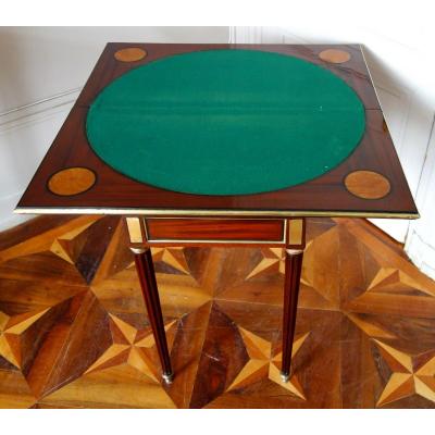 Petite Table De Jeux Grise Et Bois - WOGRSTOL - Bellamy