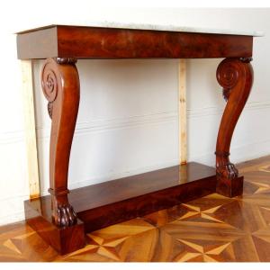 Empire Wall Console With Claw Feet In Mahogany Attributed To Louis Alexandre Bellangé