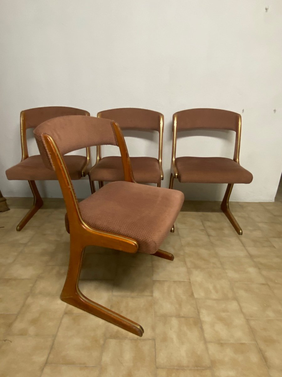 Set Of 4 Baumann Style Chairs / Year 1960-photo-6