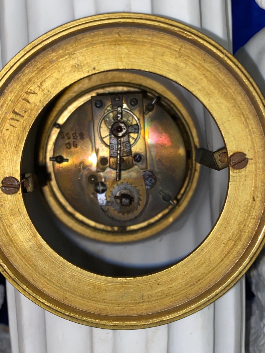 Love Clock In Sèvres Biscuit Signed V. Cantrelles -photo-8