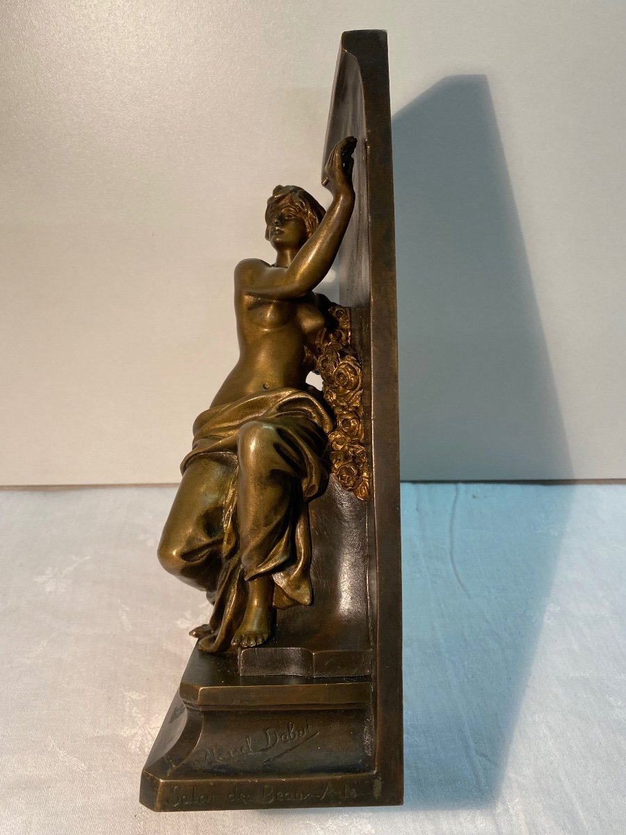 Elegant Woman In Bronze Signed Marcel Debut -photo-4