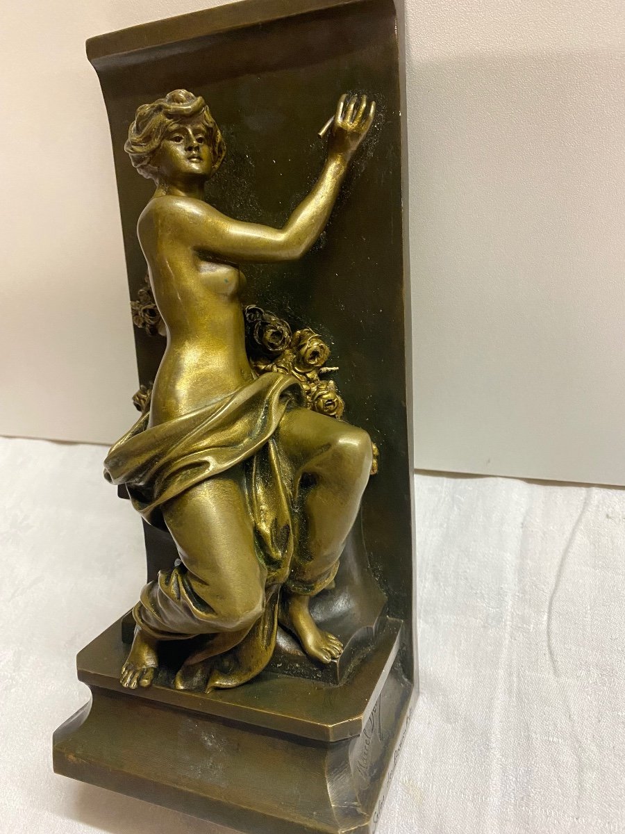 Elegant Woman In Bronze Signed Marcel Debut -photo-7