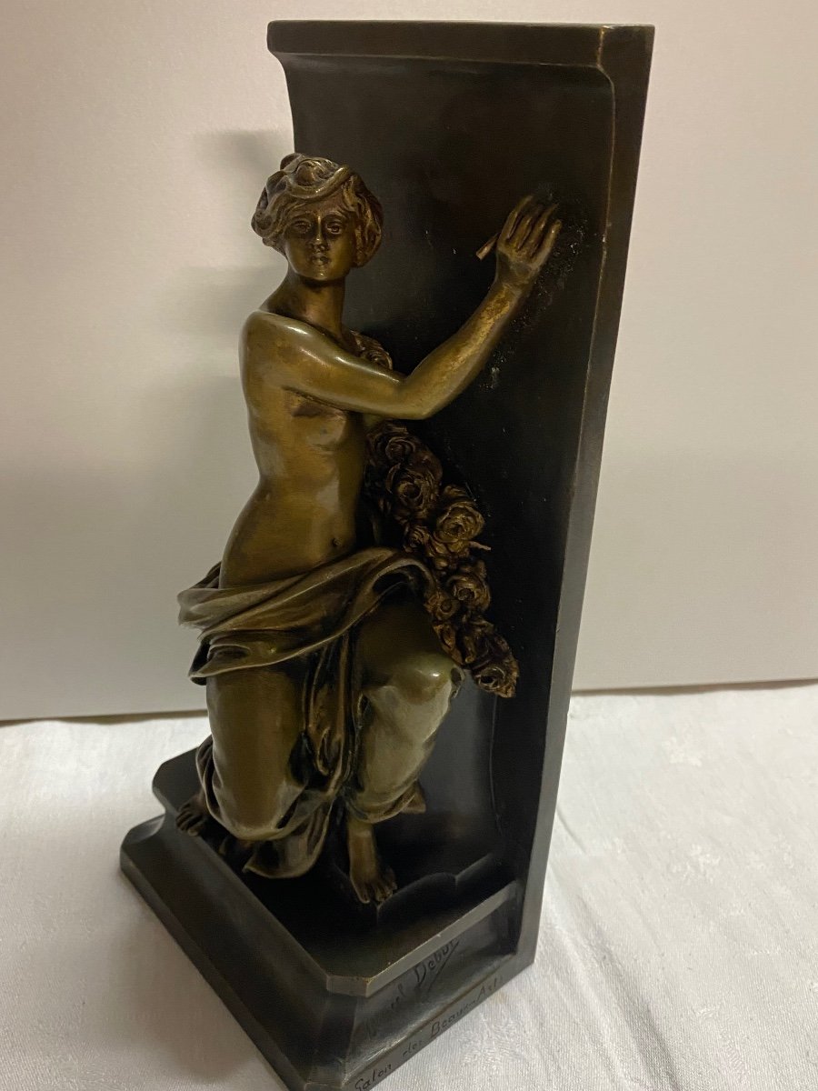 Elegant Woman In Bronze Signed Marcel Debut -photo-8