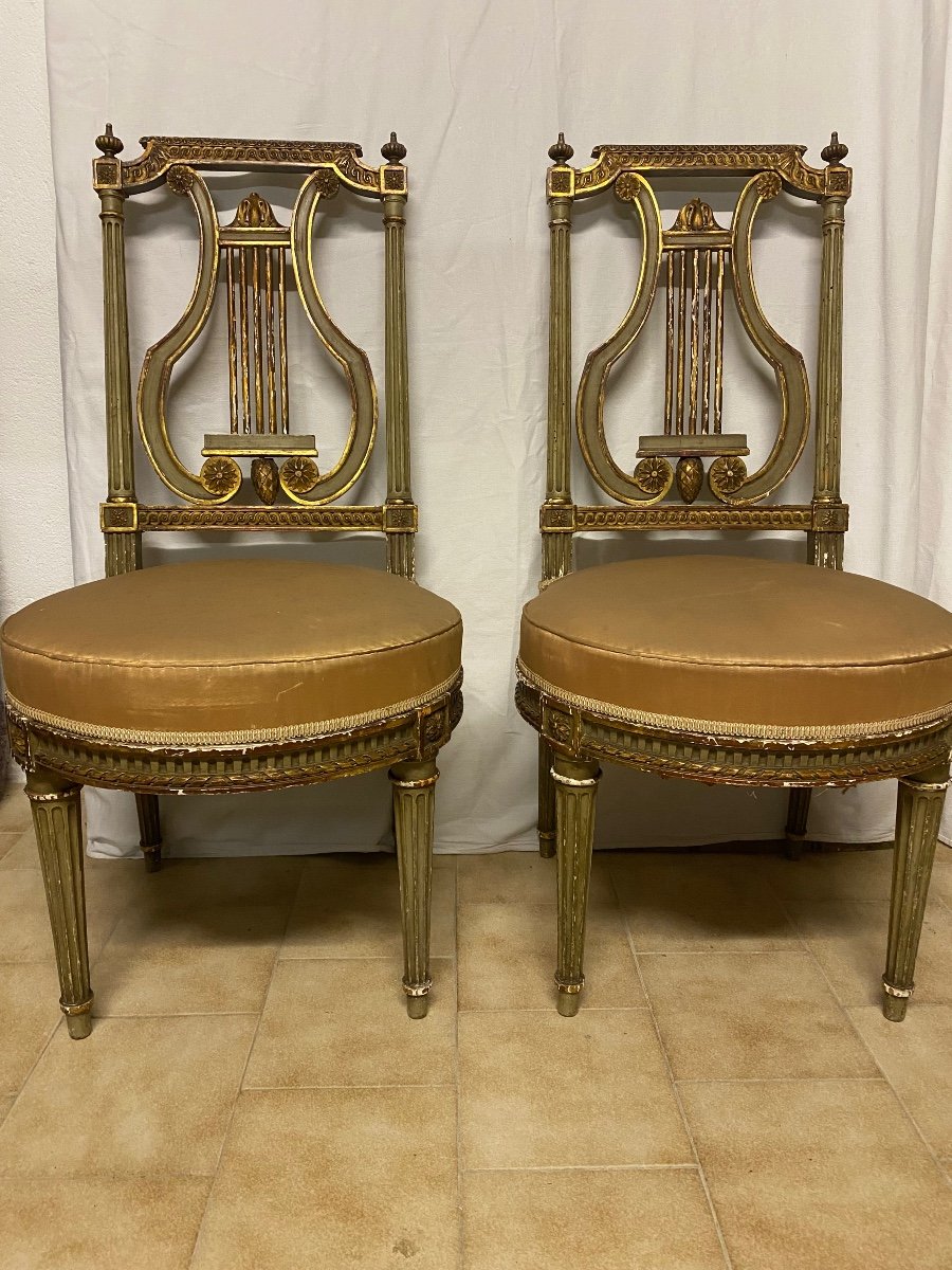 Pair Of Lyre Style Lxvi Chairs 