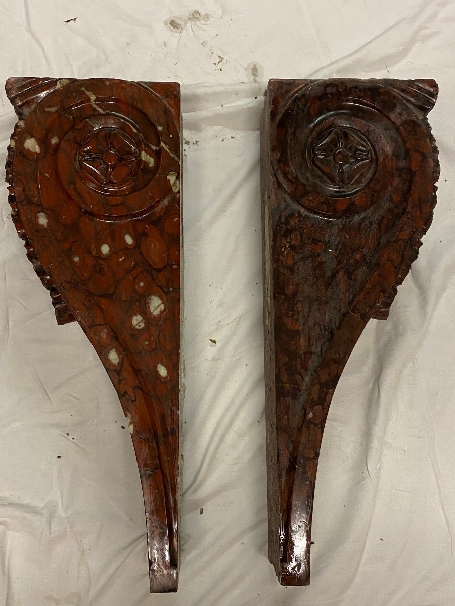 Pair Of Carved Marble Console Feet