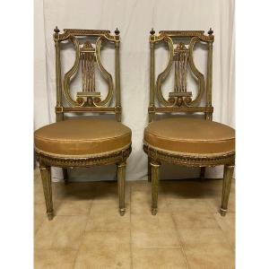 Paire de chaises Lyre Style LXVI 