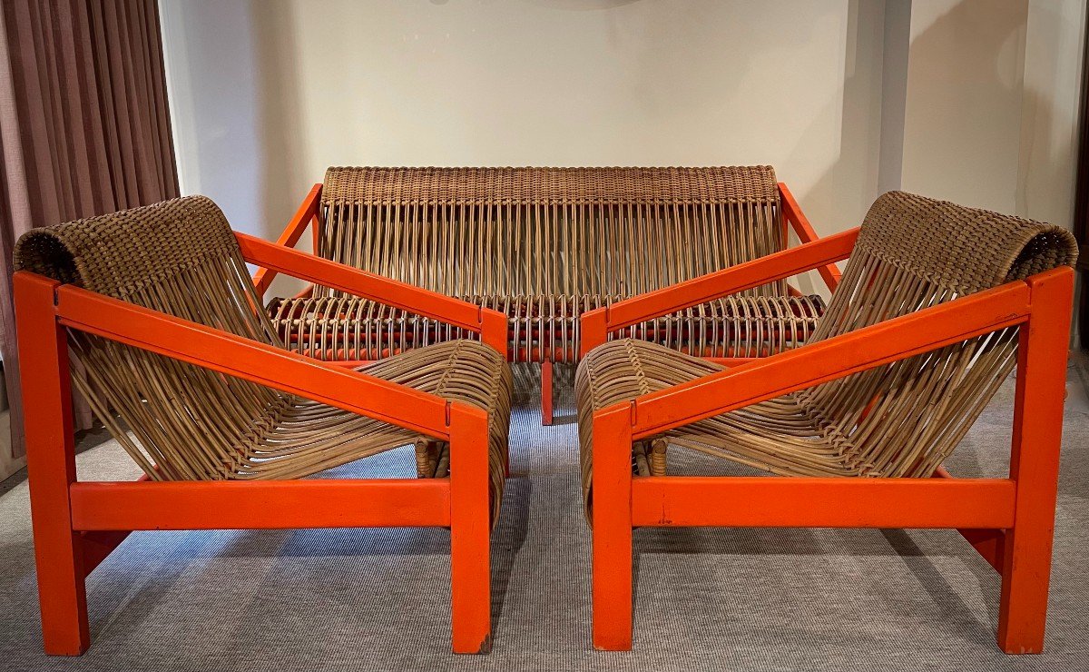 Rattan Lounge 1960 Gervasoni