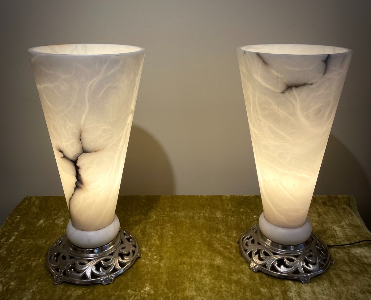 Pair Of Art Deco Lamps.-photo-2