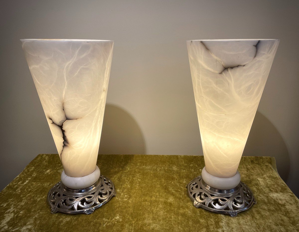 Pair Of Art Deco Lamps.-photo-2