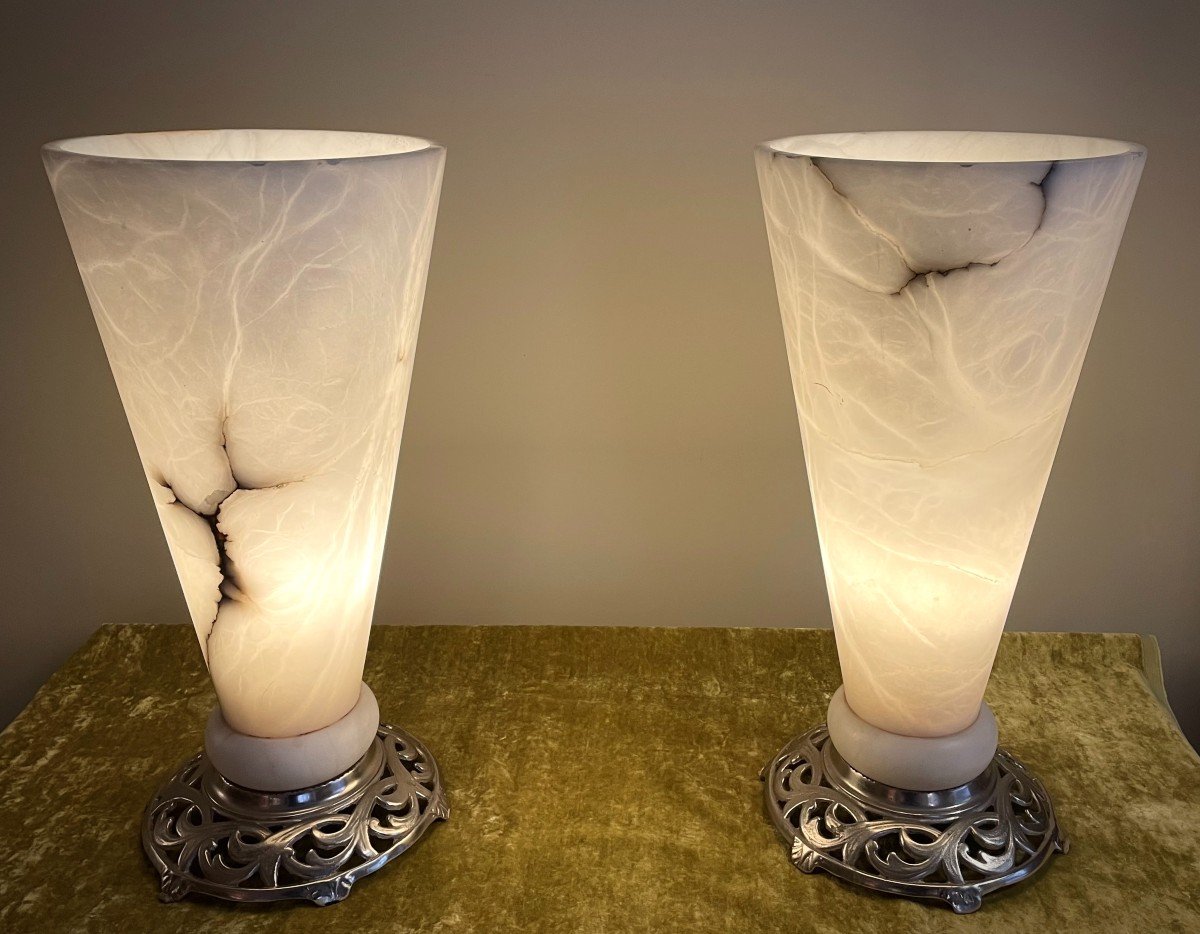 Pair Of Art Deco Lamps.-photo-3