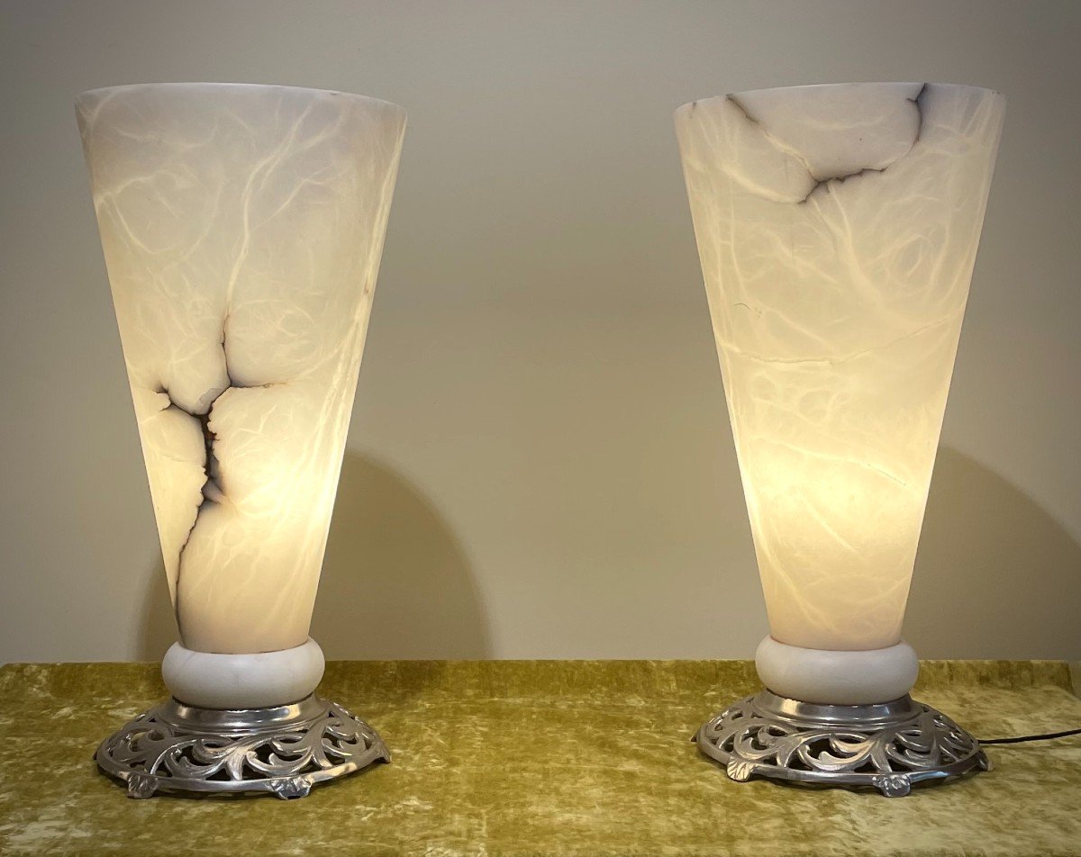 Pair Of Art Deco Lamps.