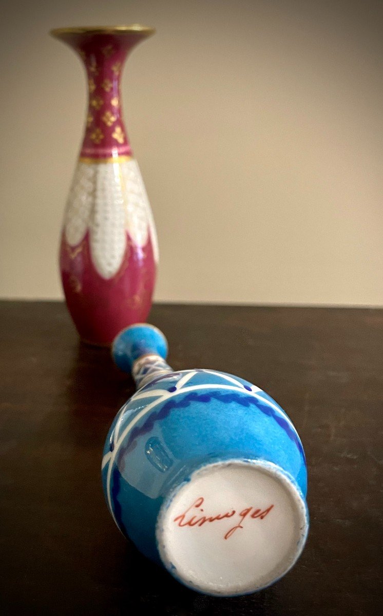 Three Small Vases. Limoges.-photo-2