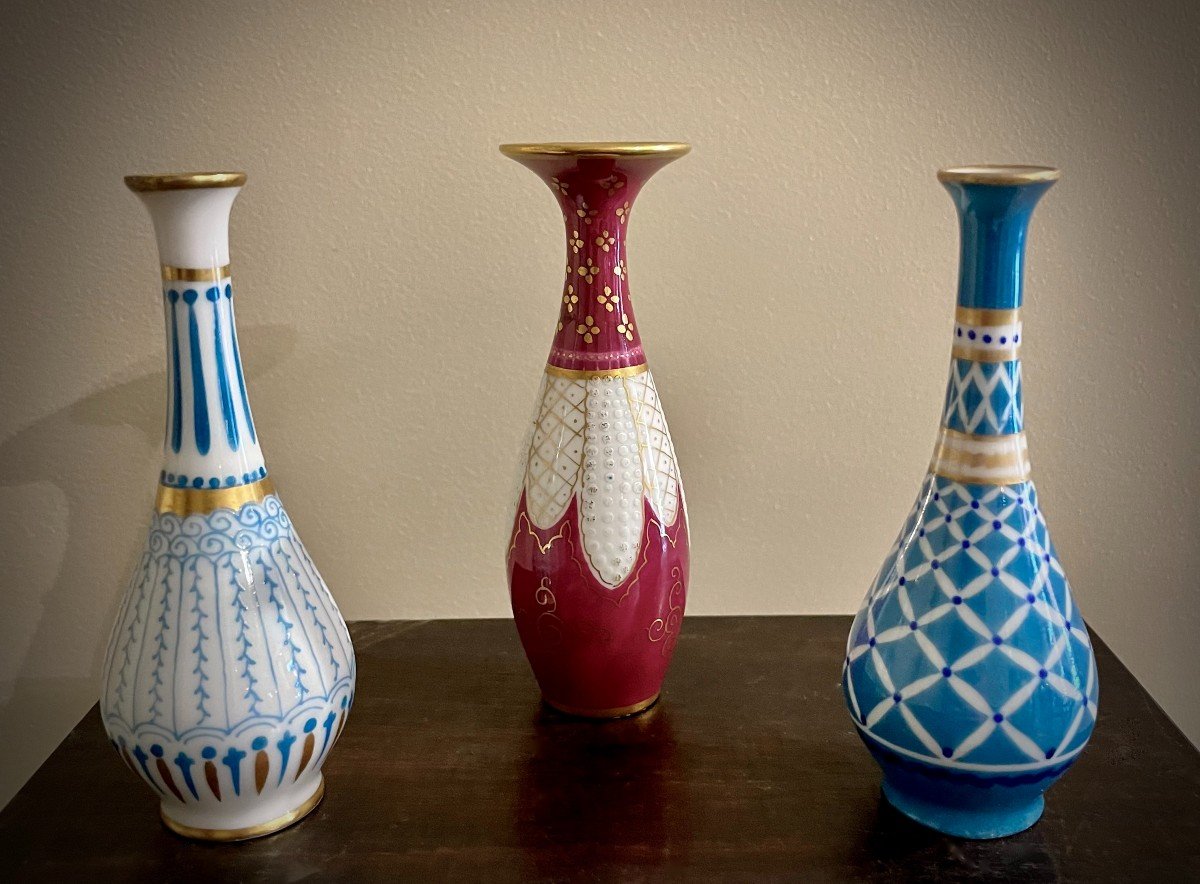 Three Small Vases. Limoges.