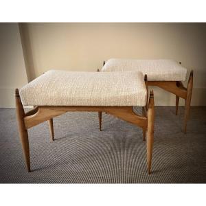 Paire De Tabourets  Scandinaves XXe