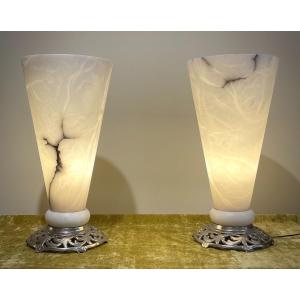 Pair Of Art Deco Lamps.