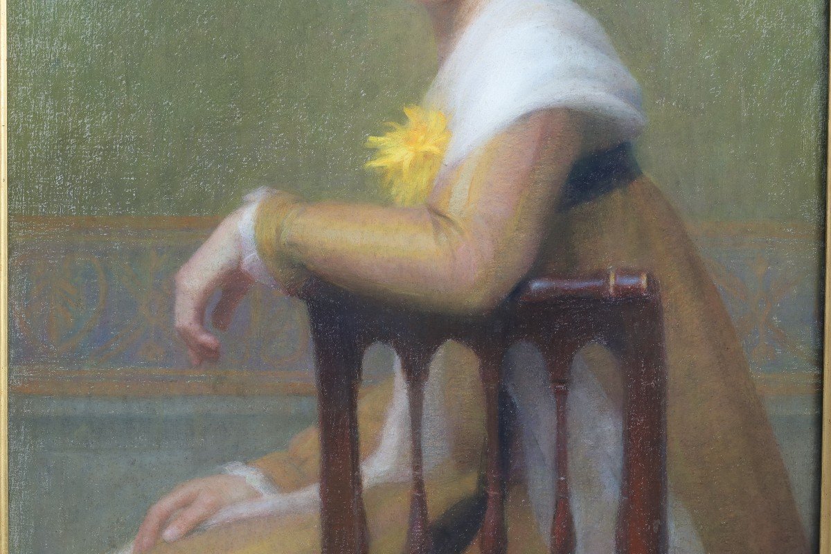 Large Portrait Of A Young Girl 1912 - Marie-lucienne Varon XIX-xxè-photo-3