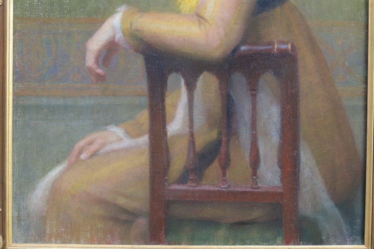 Large Portrait Of A Young Girl 1912 - Marie-lucienne Varon XIX-xxè-photo-4