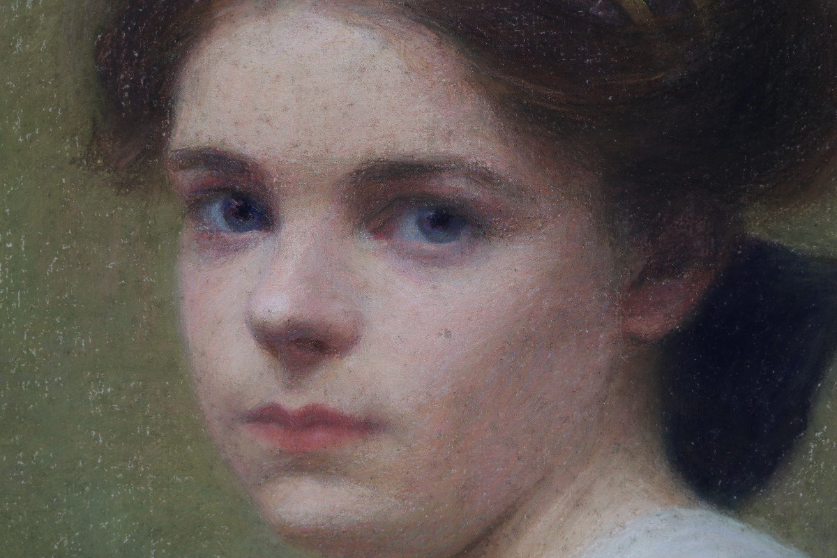 Large Portrait Of A Young Girl 1912 - Marie-lucienne Varon XIX-xxè-photo-8