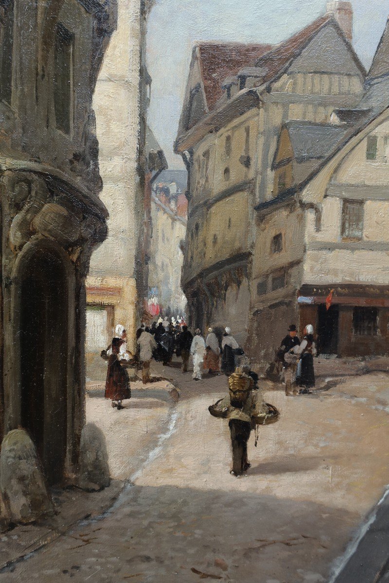 Jules Gustave Bahieu (1847-1916) - Rouen, Rue Malpalu-photo-1