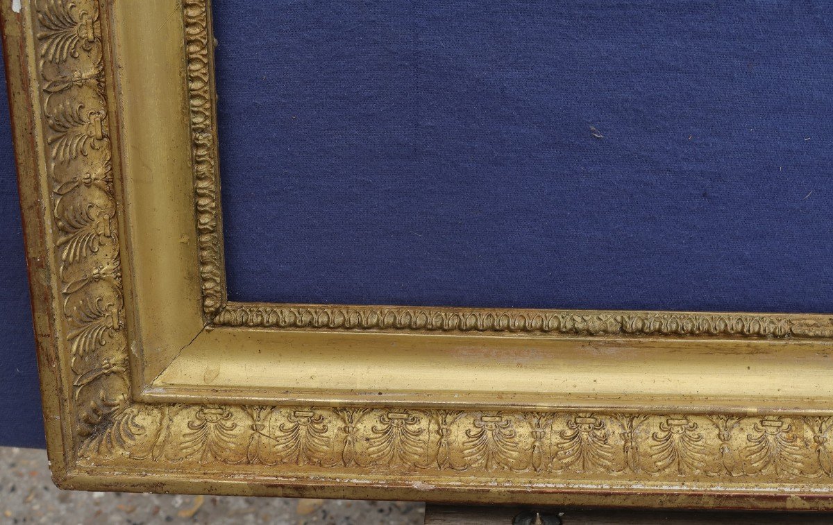 Grand cadre doré Empire vue 75,5x64,5 cm-photo-5
