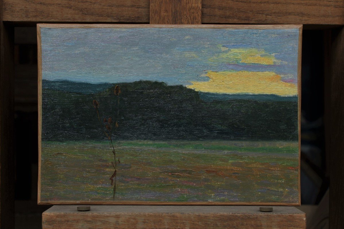 Raymond Thibésart (1874-1968). Landscape Study Early 20th Century - Dawn Or Dusk_1-photo-3