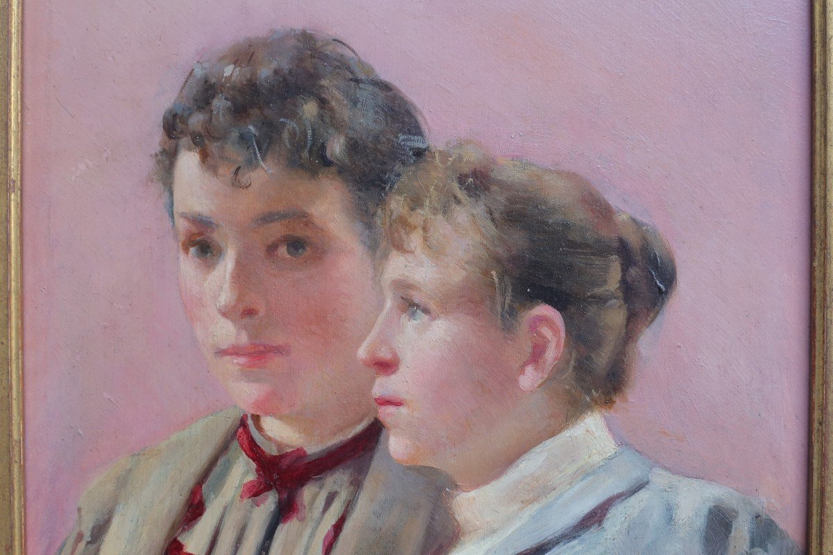 Portrait de deux jeunes femmes 1894. D. Lubin XIX-XXè-photo-1