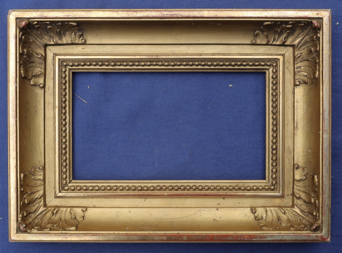 Small 19th Century Golden Frame View 19.5x10.5 Cm-photo-2