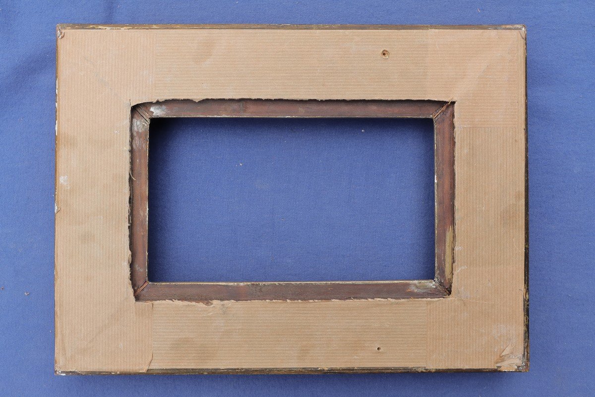 Petit cadre doré XIXè vue 19,5x10,5 cm-photo-4