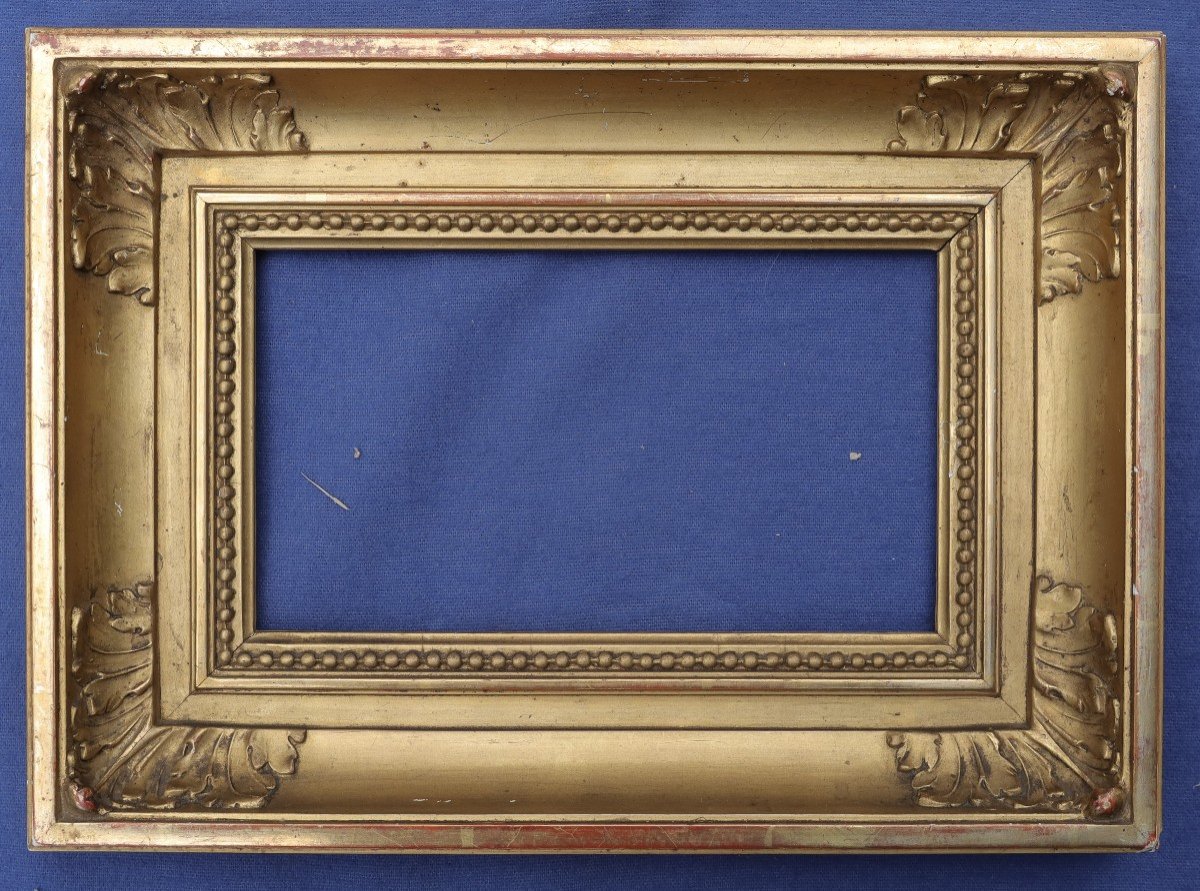 Petit cadre doré XIXè vue 19,5x10,5 cm