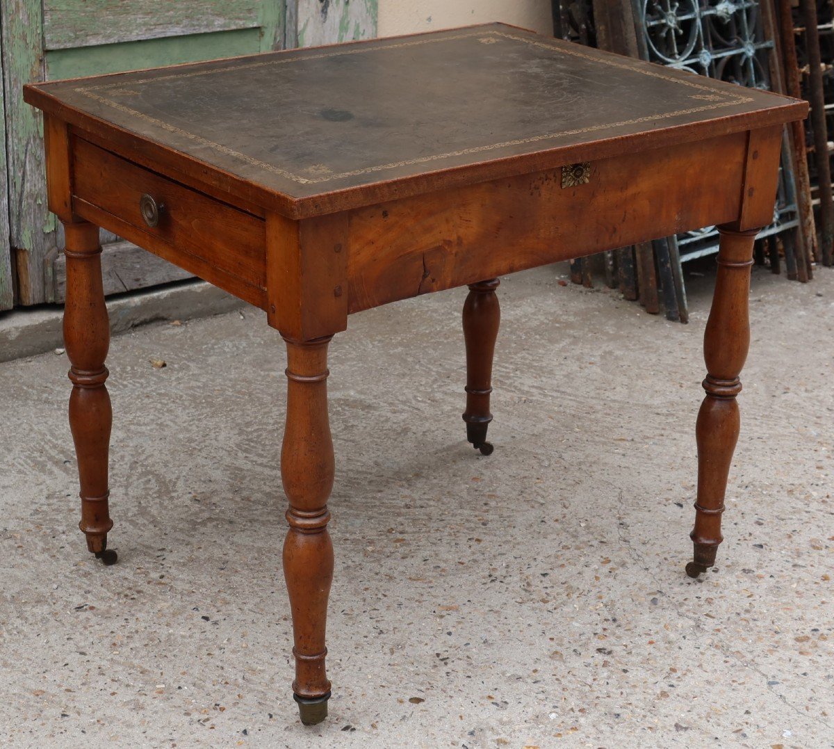 Table Forming A Desk With 2 Drawers In 19th Century Walnut-photo-2