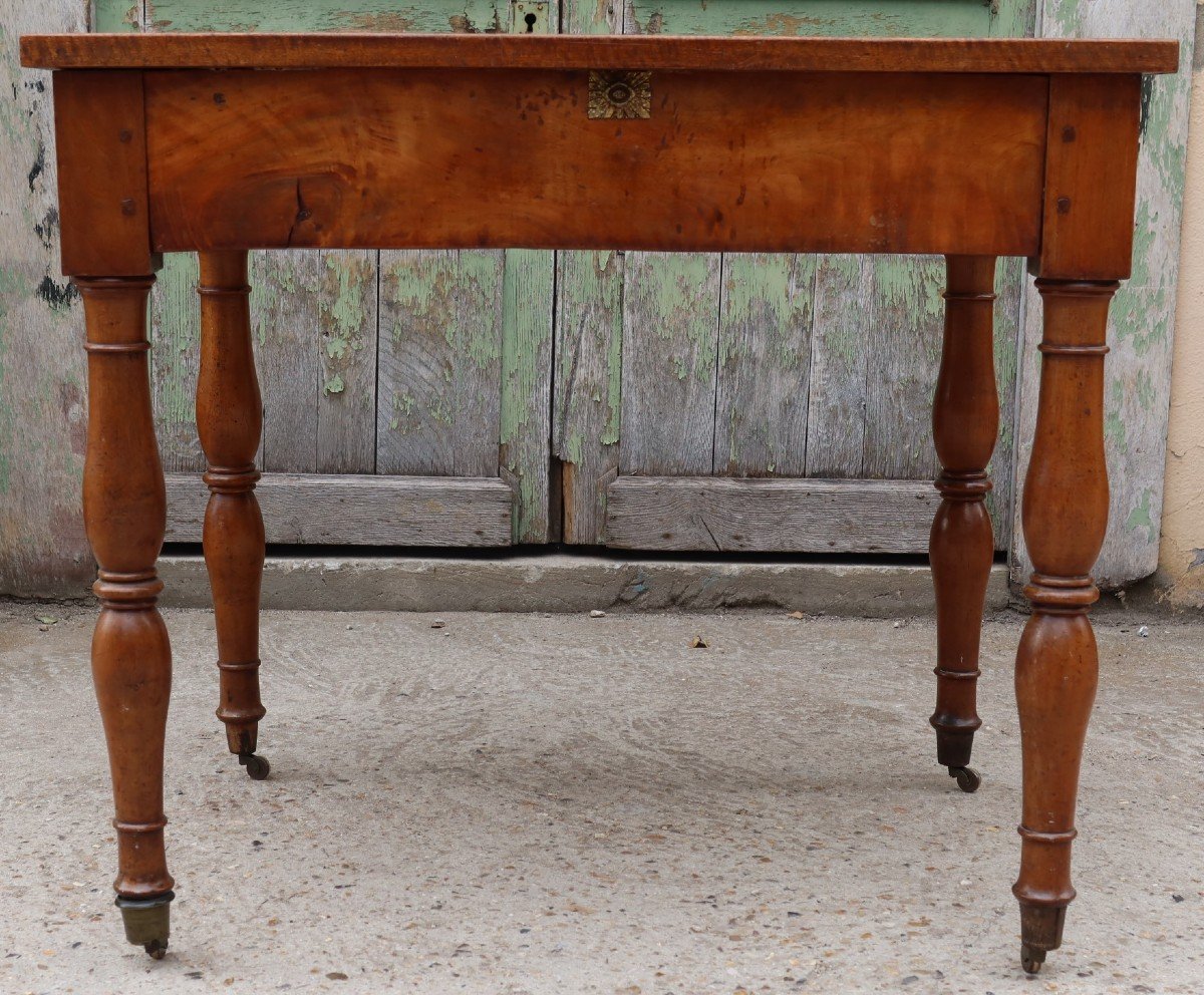 Table Forming A Desk With 2 Drawers In 19th Century Walnut-photo-4