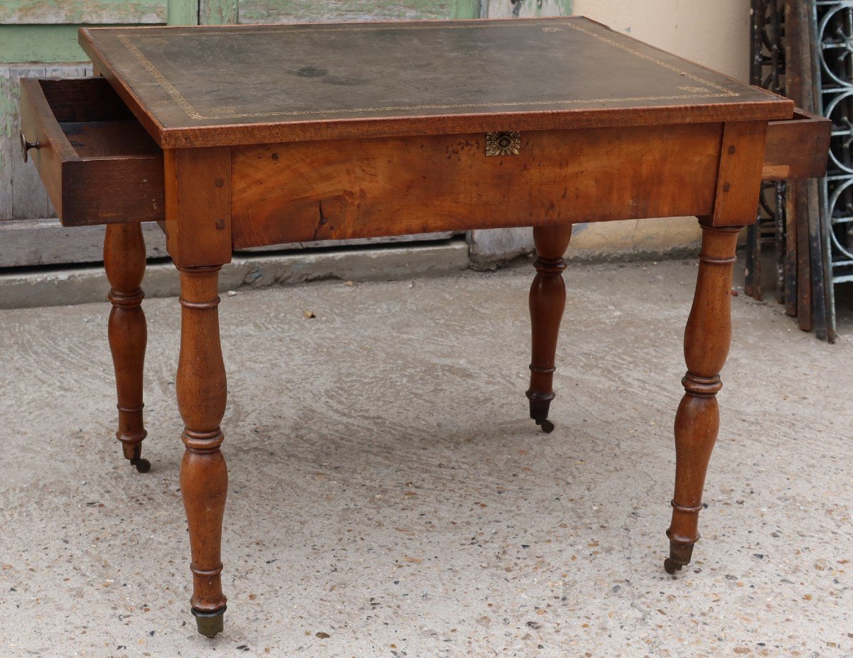 Table Forming A Desk With 2 Drawers In 19th Century Walnut-photo-2