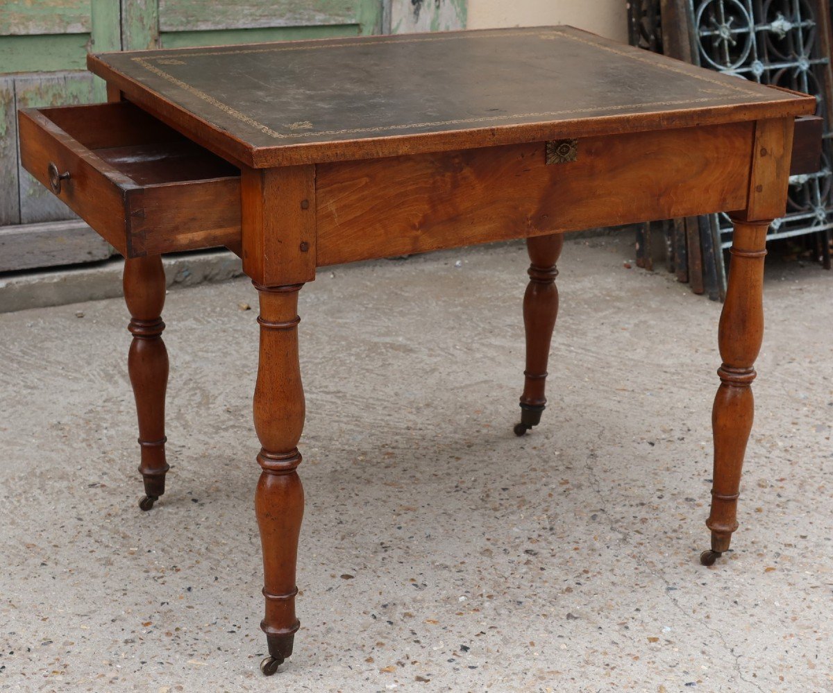 Table Forming A Desk With 2 Drawers In 19th Century Walnut-photo-6