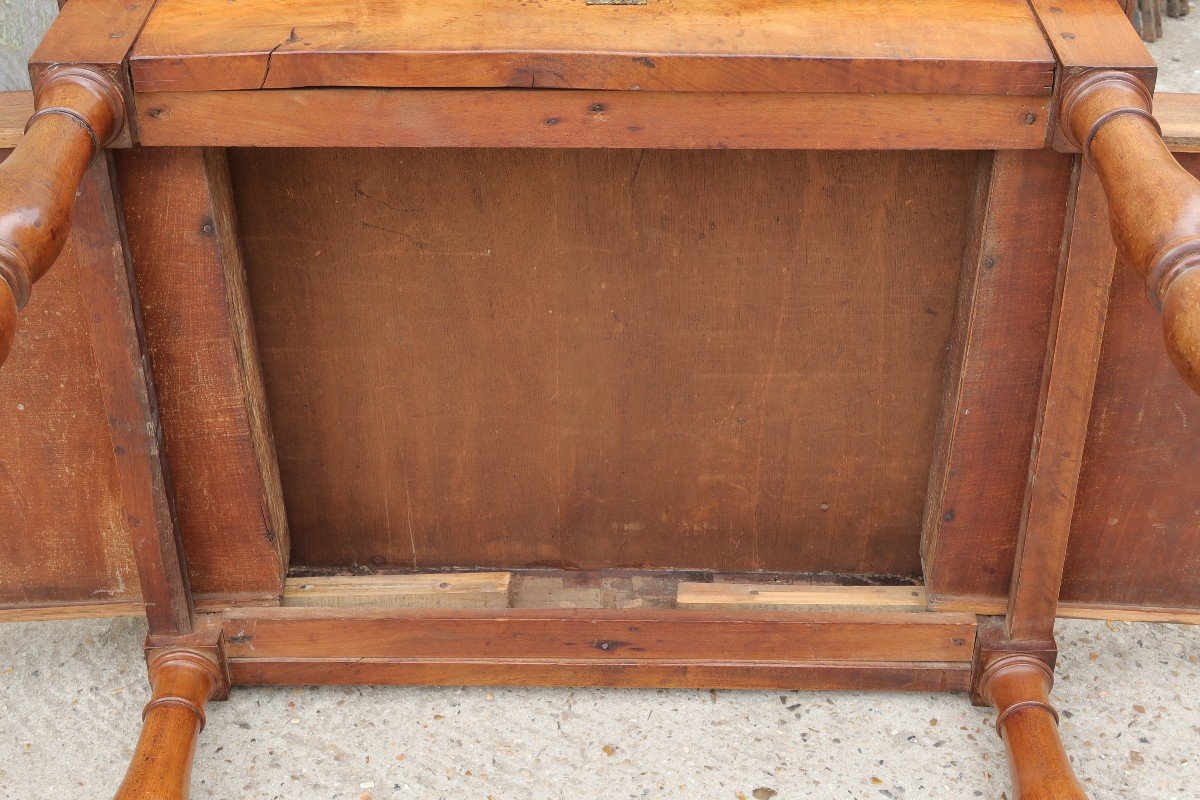 Table Forming A Desk With 2 Drawers In 19th Century Walnut-photo-7