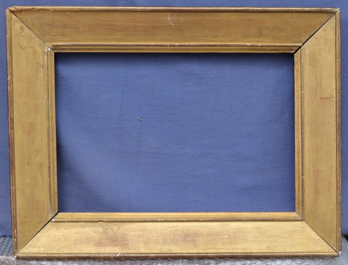 19th Century Golden Frame Sloped Profile