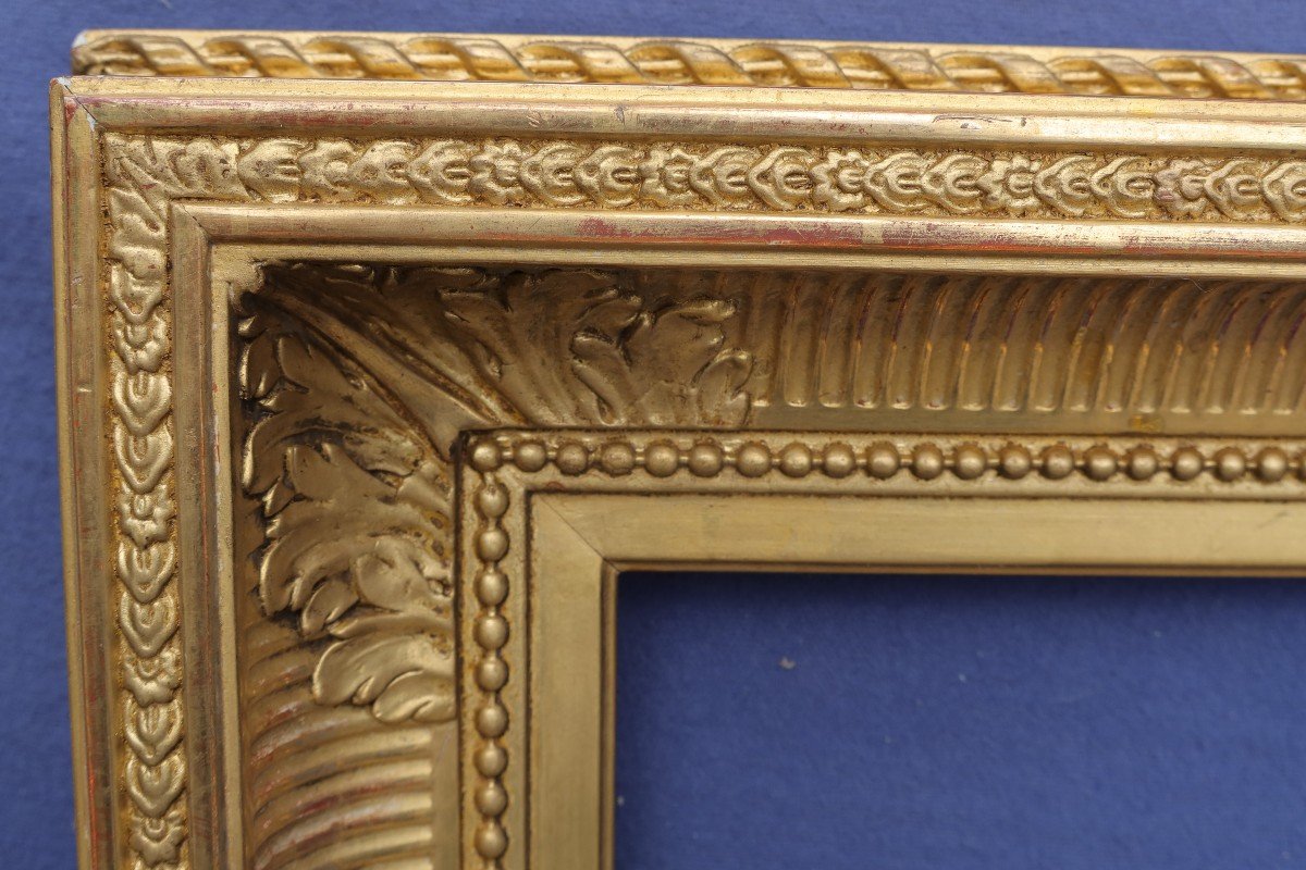 Beautiful Late 19th Century Gilded Frame With Channels For 20f Format (73x60) View 71x57cm-photo-1