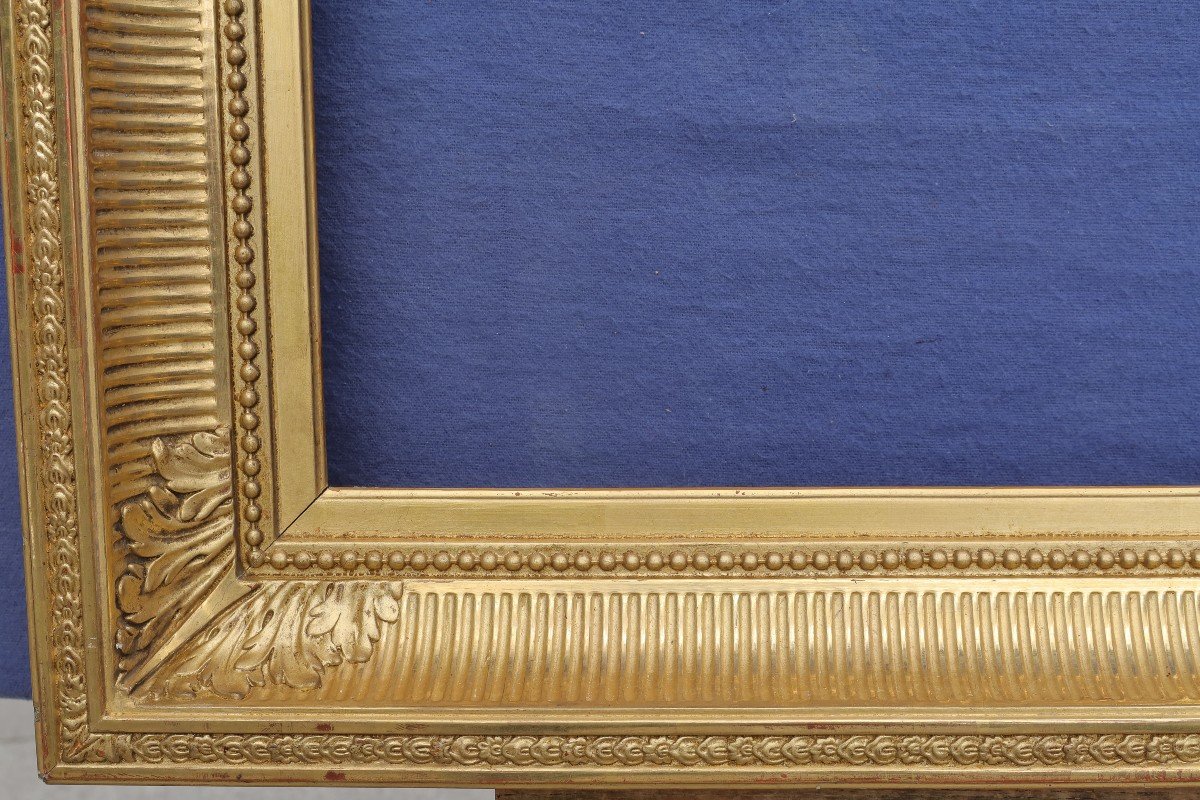 Beautiful Late 19th Century Gilded Frame With Channels For 20f Format (73x60) View 71x57cm-photo-4