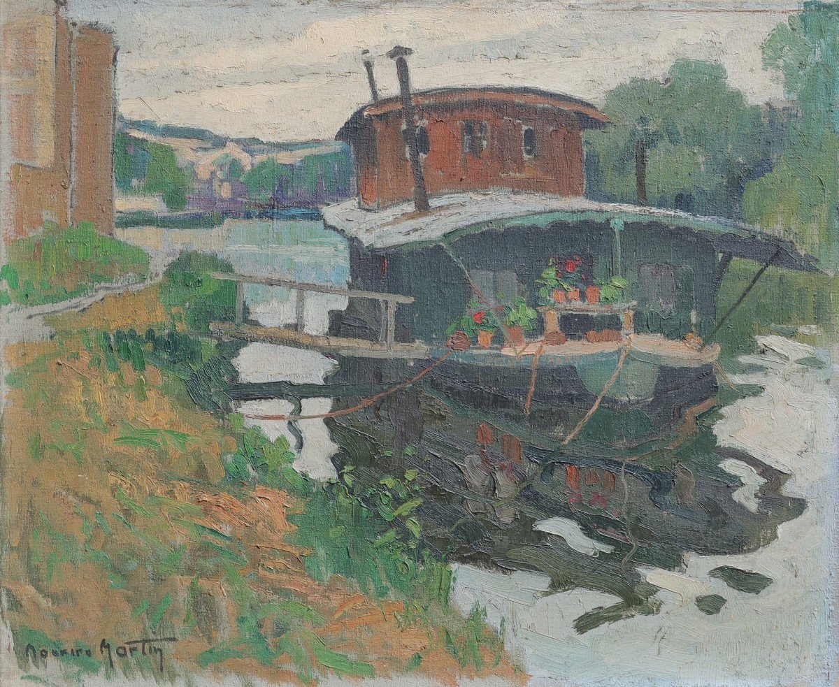 Maurice-martin (1894-1978). Moret-sur-loing, The Wash Boat