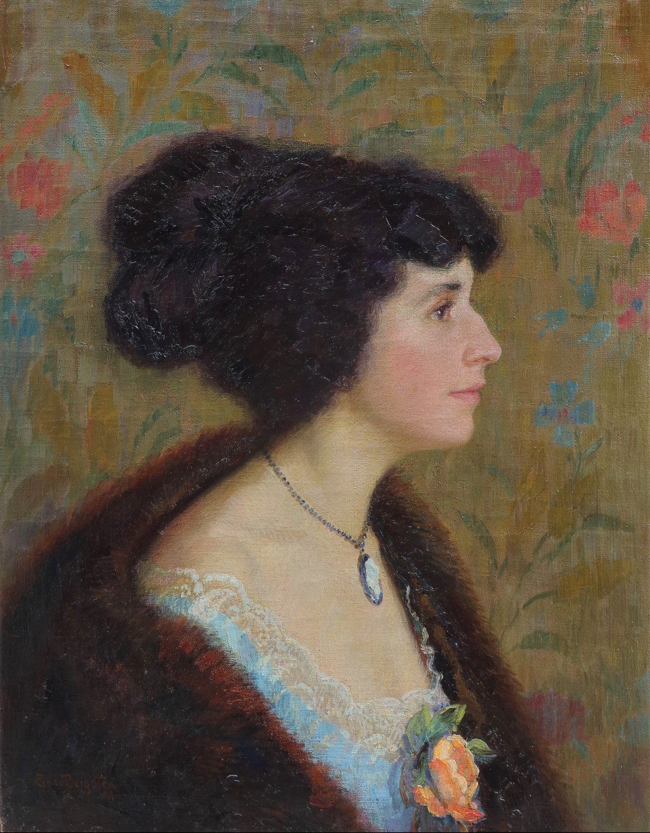 Portrait de femme en profil,1918. Einar BERGSTEN (1886-1970)