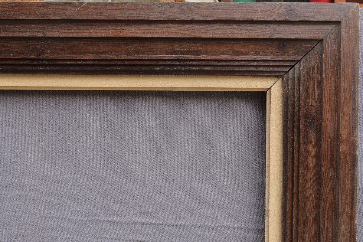Cadre bois profil escalier en pin pour format 25P (81x60cm). vue 78,8x57,8 cm-photo-3
