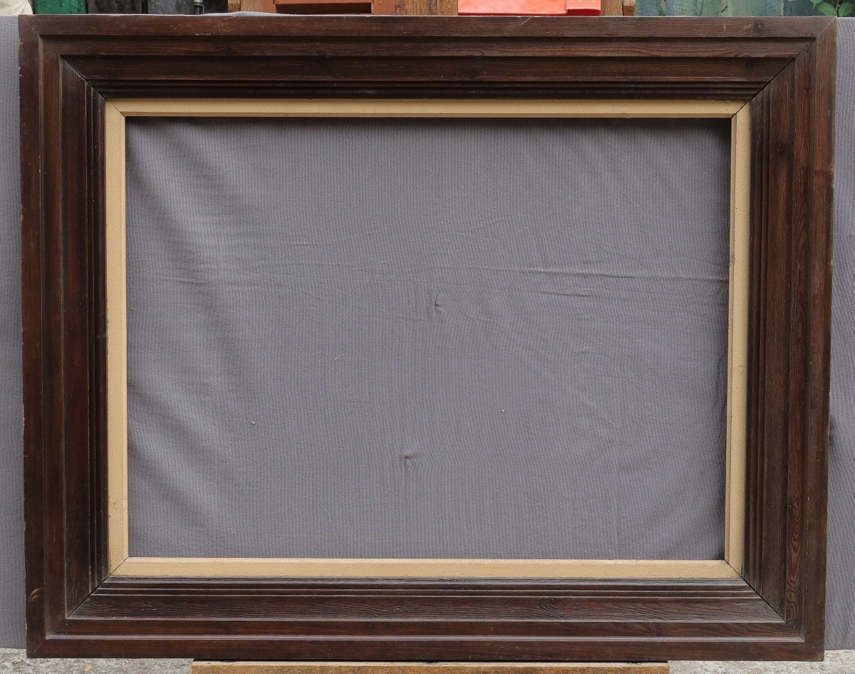 Cadre bois profil escalier en pin pour format 25P (81x60cm). vue 78,8x57,8 cm